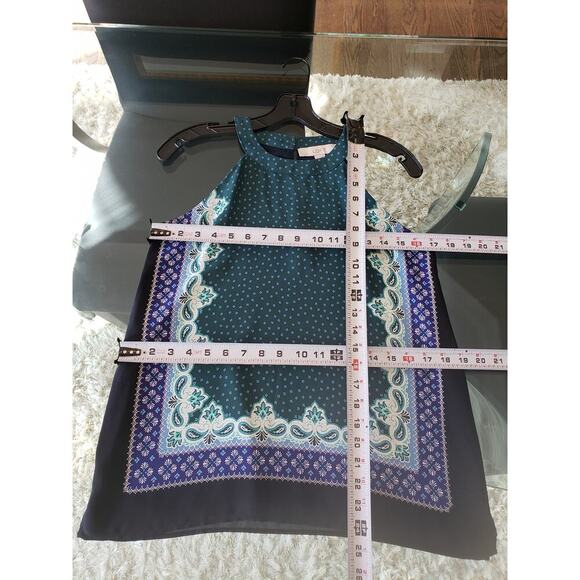 LOFT Bandana Boho Tank Top Women's XS Multi Paisley Print Sleeveless Halter Neck - Picture 7 of 11